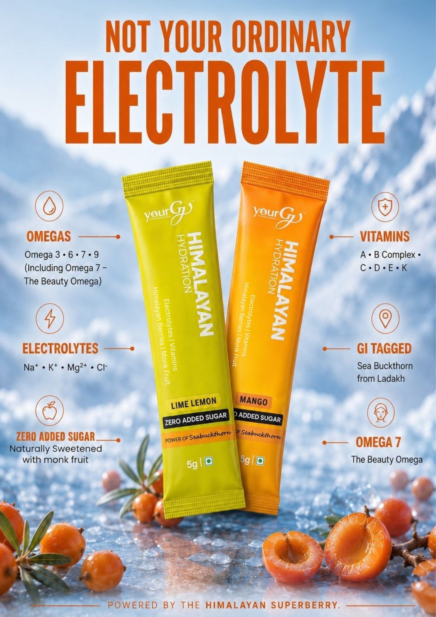 Sea buckthorn Electrolytes Combo (Mango+Lemon)